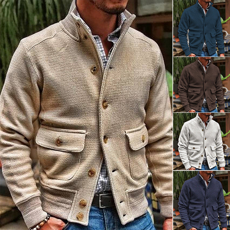 mens fall fashion 2024 New Jacket Men's Korean-Style Stand Collar Solid Color Casual Jacket Jacket Men