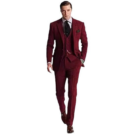 mens fall fashion New Suit Men's Suit Three-Piece Slim Fit Business Banquet Best Man Suit Bridegroom Wedding Suit