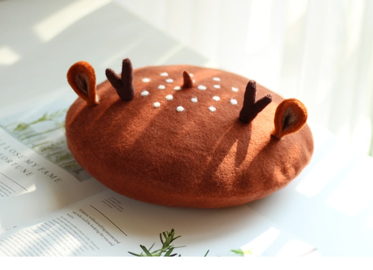 Oh Deer 🦌 Felted Wool Beret