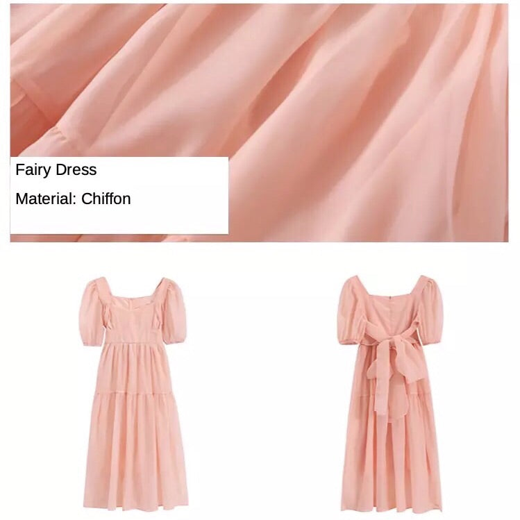 Peach Blush Kawaii Princess Chiffon Dress