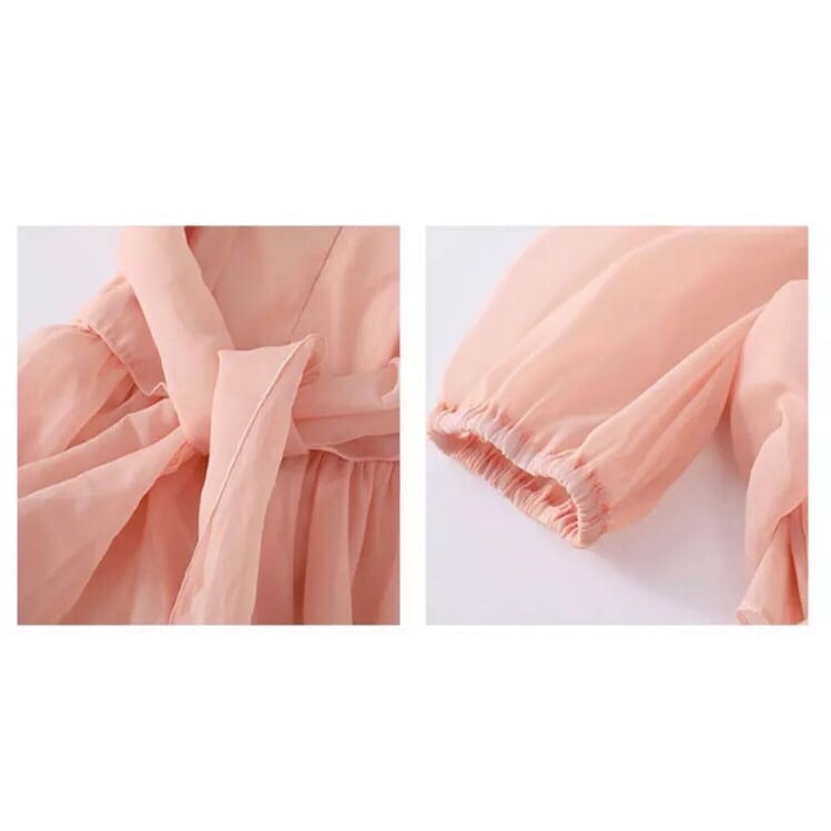 Peach Blush Kawaii Princess Chiffon Dress