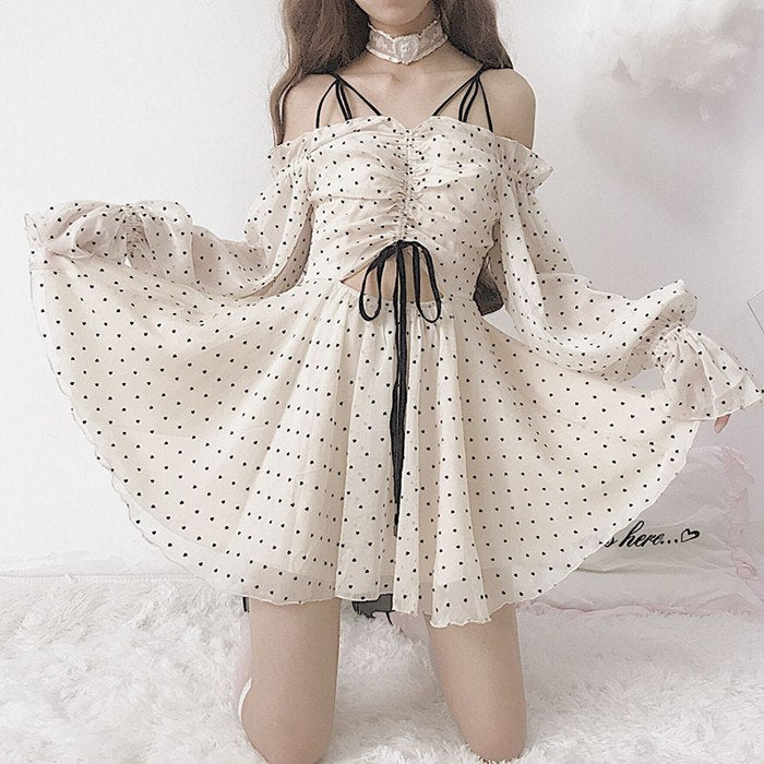 Poppy Heart Chiffon Mini Dress