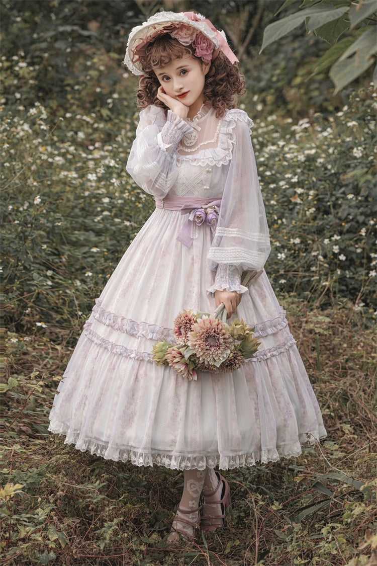 Ghost Fairy Violet Romantic Royalcore Dress