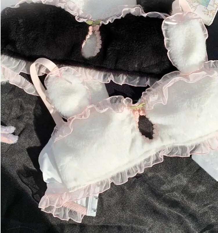 Cherry Fluff Kawaii Plush Lingerie Set