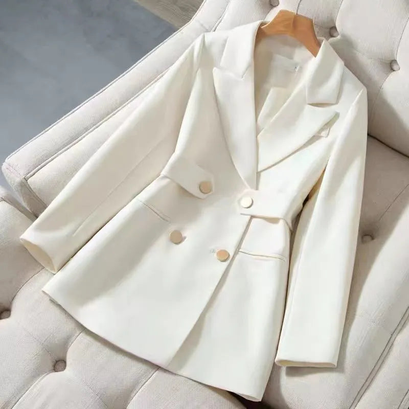 2023 Suit Coat Women's Spring Autumn New Fashion White Blouse Blazers for Women Chic and Elegant Woman Jacket Casual Slim