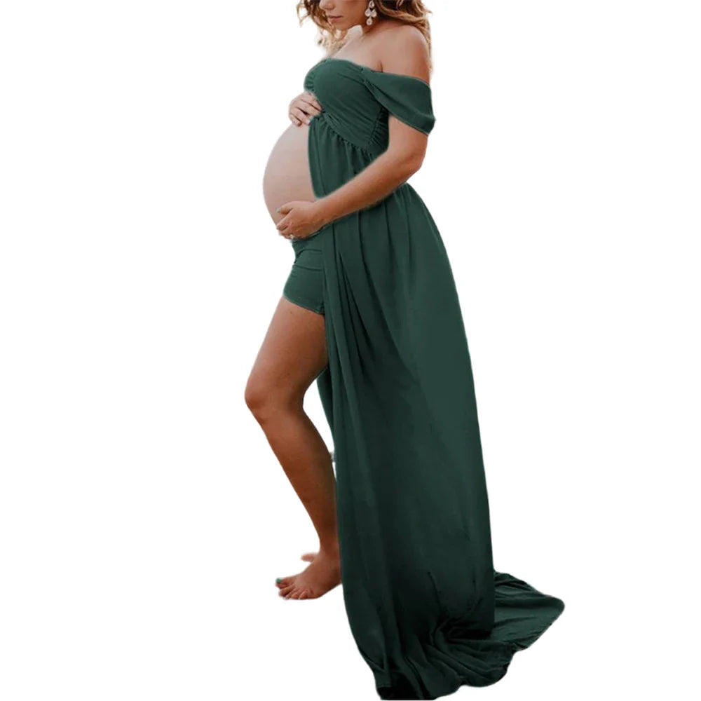 WARMMETA Dresses For Photo Shoot Sexy Robe Grossesse Shooting Photo Maxi Dress Wedding Party Photography Pregnant Women Clothe