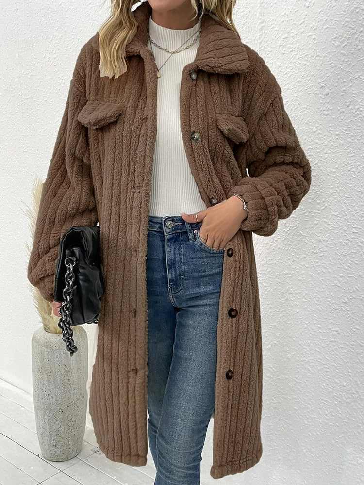 Jackets for Women New In Fashion Korean Version Fur Lapel Coat Solid Color Women's Clothing Long Top Especially Women for Winter