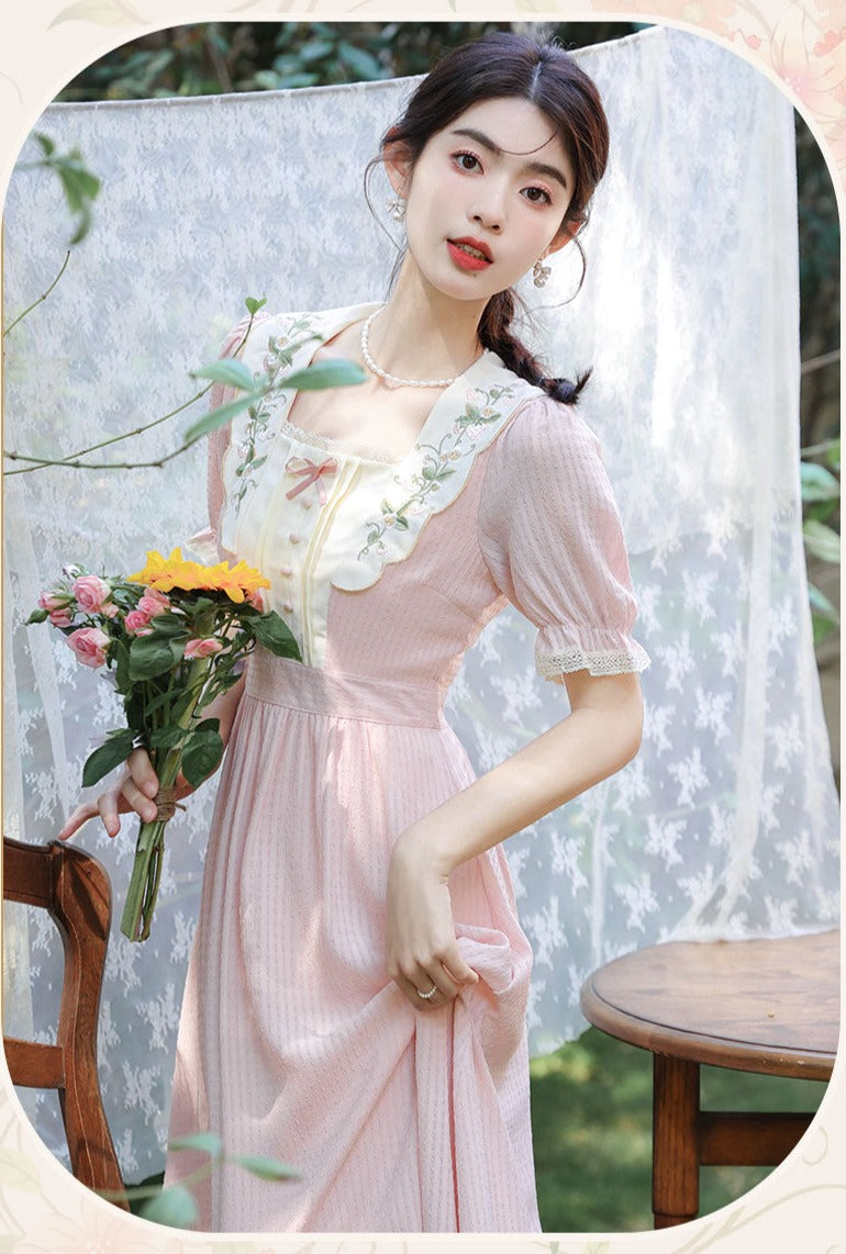 Petal Dew Vintage Academia Aesthetic Dress