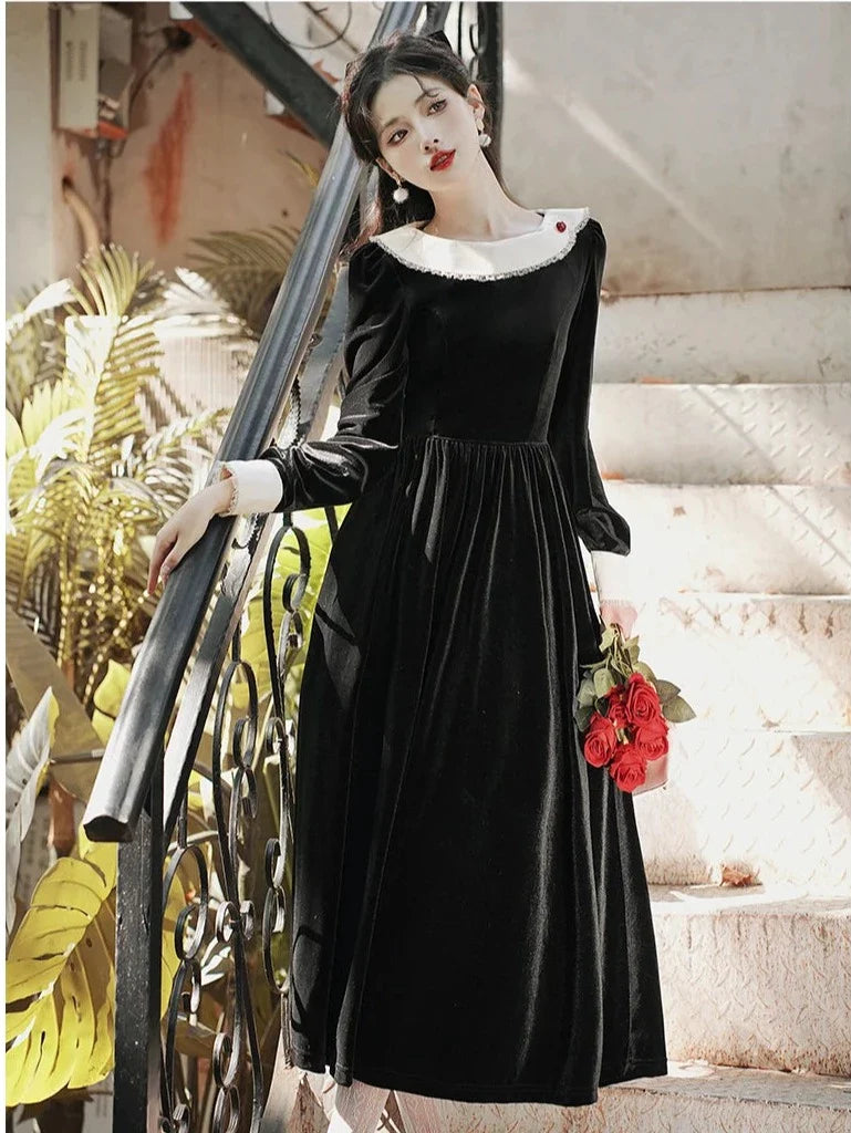 Fragments of a Romance Dark Aesthetic Romantic Goth Velvet Dress