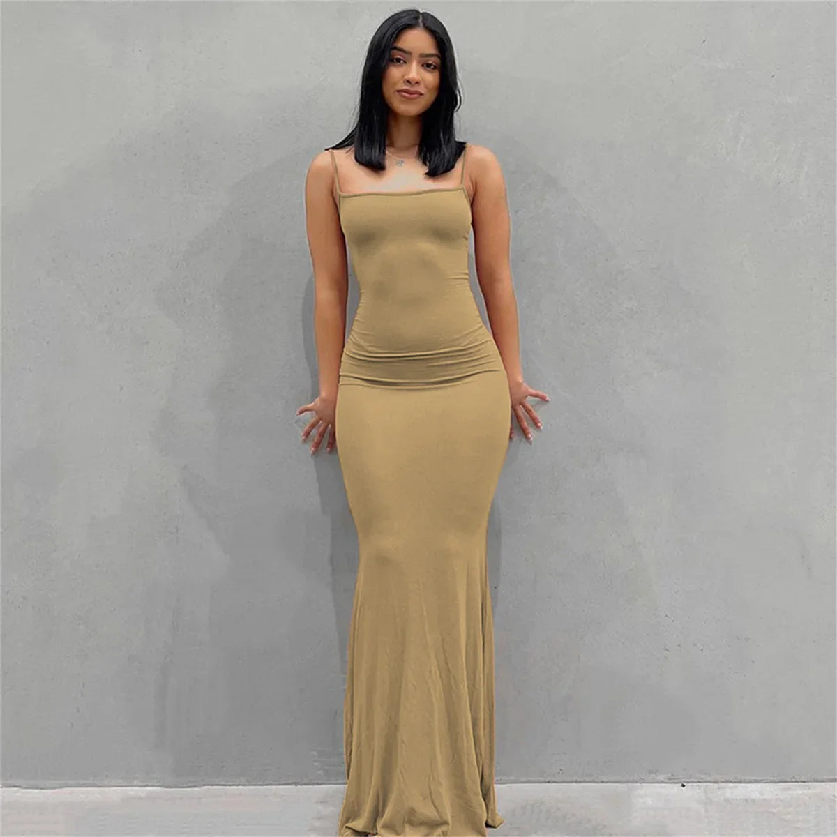 warmmeta-Women 2024 Y2K Summer Bodycon Elegant Sexy Dresses Satin Slip Sleeveless Backless Maxi Dress Ladies Birthday Party Club Sundress