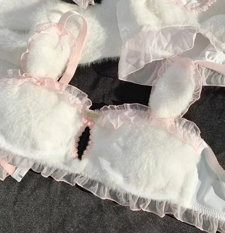 Cherry Fluff Kawaii Plush Lingerie Set