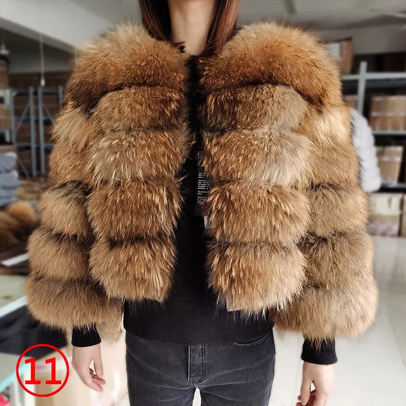 Maomaokong 2023 Natural Real Fox Fur Coat Women Winter Warm Luxury Fur Jacket Detachable Long Sleeves Female Vest Furry Coats