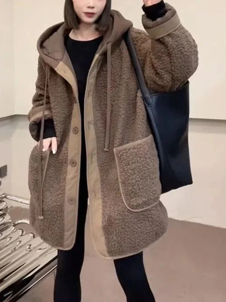 Winter Clothes Women Jackets for Women 2023 Lambwool Coat Korean Fashion New in Loose OverSized Thick Parkas Long Sleeve Coats