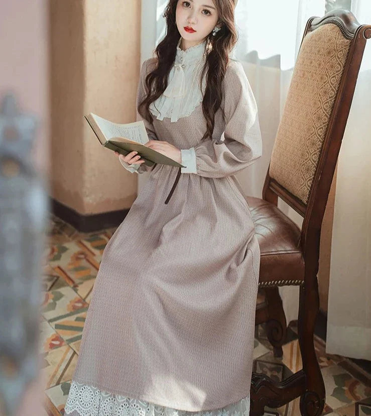 Coronata Light Academia Vintage Dress