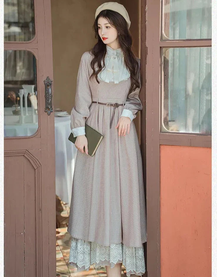 Coronata Light Academia Vintage Dress