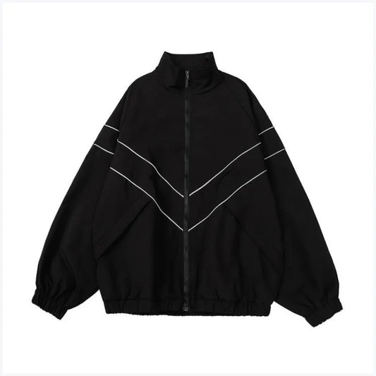 Deeptown Harajuku Vintage Jacket Women Gorpcore Oversized Y2k Streetwear Track Jackets Windbreakers Gothic Outdoor Autumn Winter