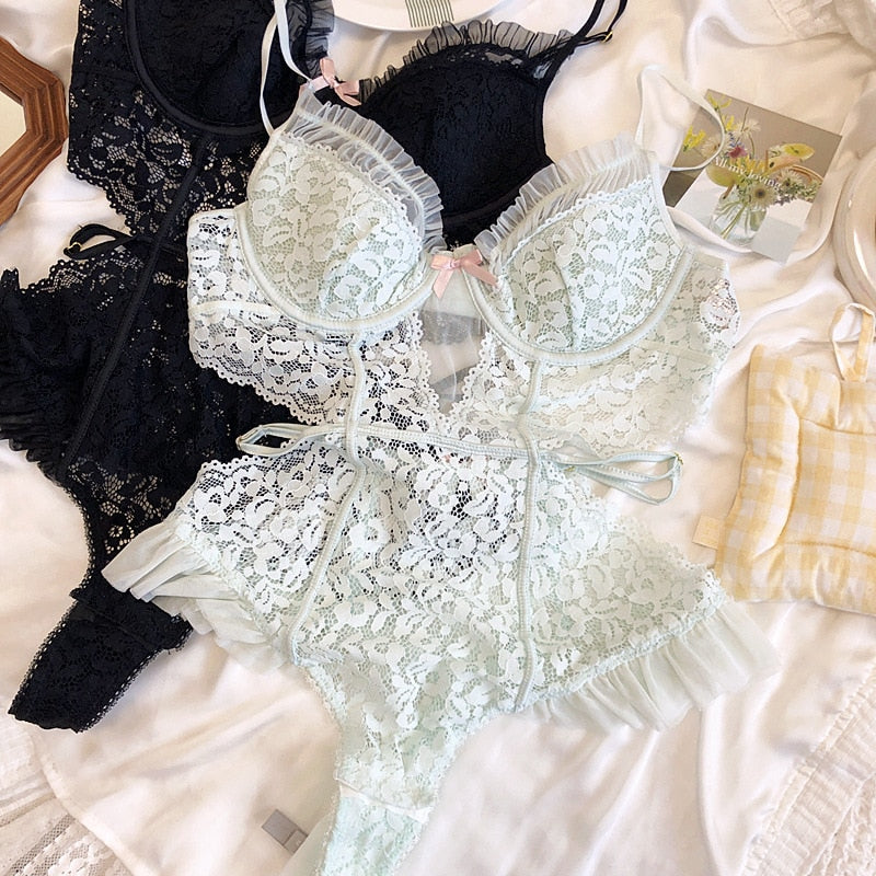 Floral Lace Ruffle Bodysuit