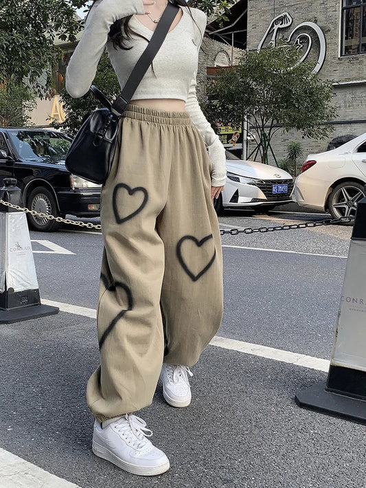 Y2K Style Women Cargo Pants Loose Low Waist Sweatpants Hip Hop Oversize Pants Harajuku Fashion Vintage Casual Wide Leg Trousers