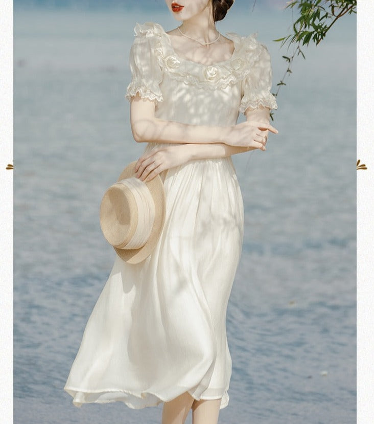 Rosa Sea Romantic Vintage-style Fairycore Princess Dress