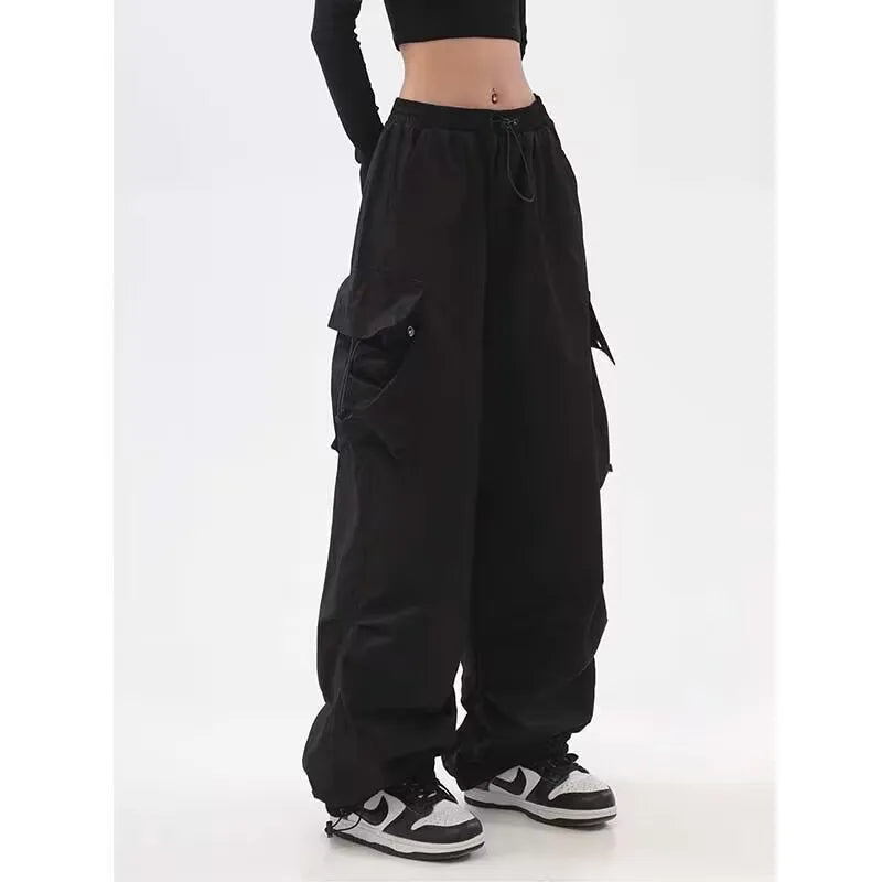 Cargo Pants Women Baggy Trousers 2023 Fall Streetwear Oversized Pants Vintage Casual Elastic Waist Loose Sweatpants Women