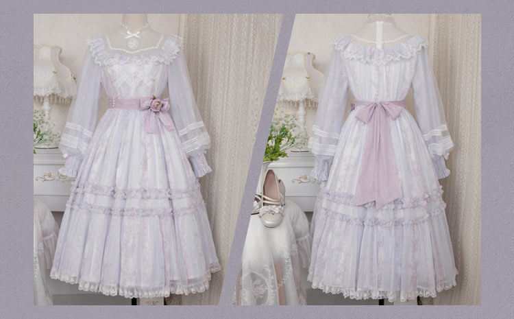 Ghost Fairy Violet Romantic Royalcore Dress