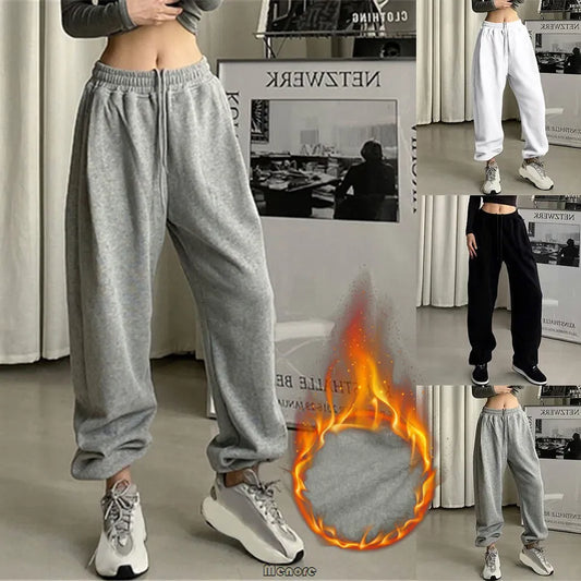 warmmeta Women pants Black Jogging Sweatpants Women for pants Baggy Sports Pants Gray Jogger High Waist Sweat Casual Female Trousers