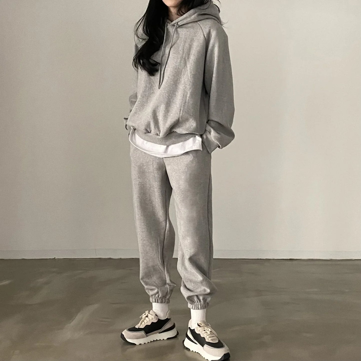 Women Solid Tracksuit Casual Hoodies 2 Piece Suits Sweatshirt Pant Set Lounge Wear Sport Suit 2pcs Autumn Winter Clothes 2023