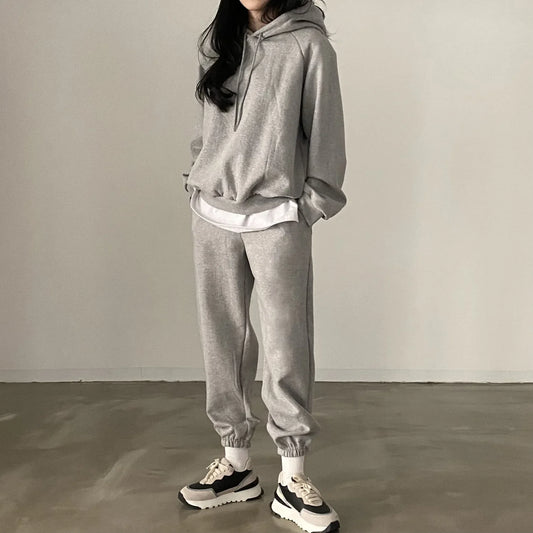 Women Solid Tracksuit Casual Hoodies 2 Piece Suits Sweatshirt Pant Set Lounge Wear Sport Suit 2pcs Autumn Winter Clothes 2023