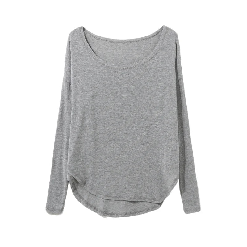 Loose Fitting Casual Long Sleeve Thin Sexy One Shoulder T-shirt Fashion Korean Women Tees Sweet Summer