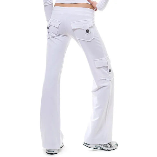 Dropshipping Cargo Pants Women Pants Strong Elastic Wide Leg Trousers Female Soft Joggers Sports Drawstring Straight Sweatpants