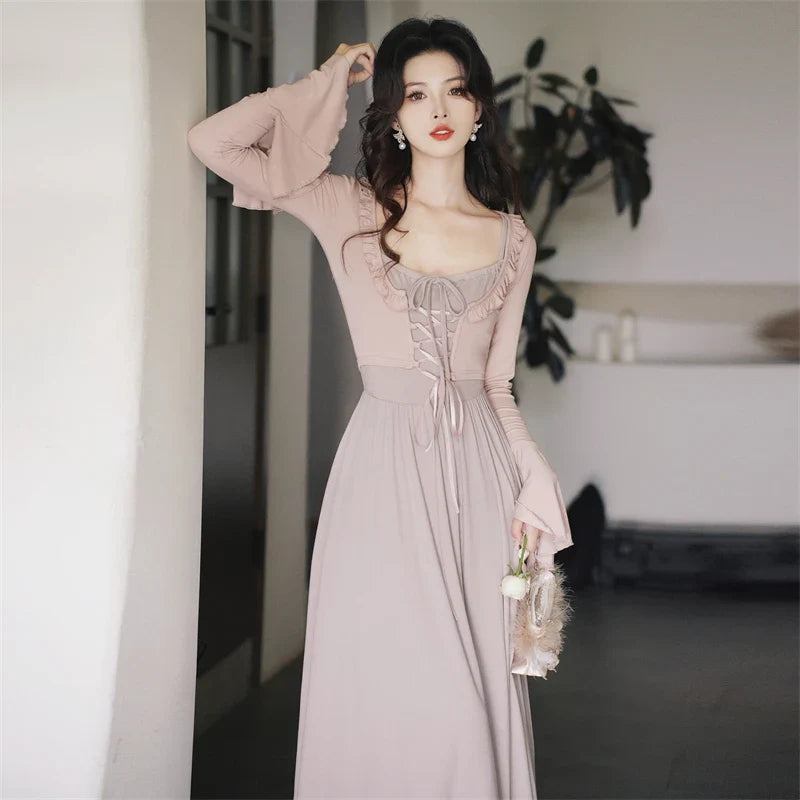 Eleonora Mauve Soft Ethereal Aesthetic 2-Piece Dress Set