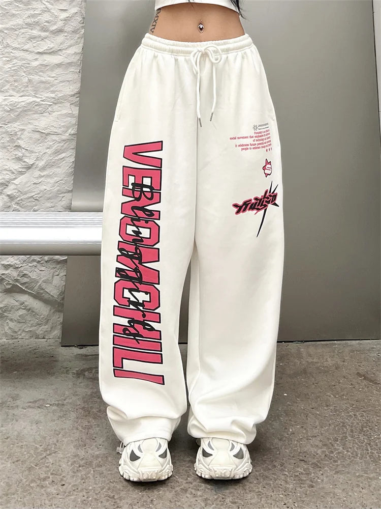 Y2K Style Women Cargo Pants Loose Low Waist Sweatpants Hip Hop Oversize Pants Harajuku Fashion Vintage Casual Wide Leg Trousers