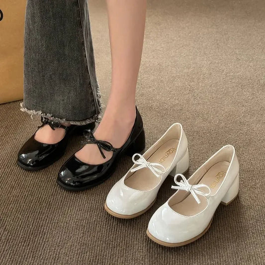 Block Heels For Women Pumps Slip On Comfortable High-Heeled Shoes Mary Jane Sandals Ladies Shallow Mouth Basketball Platform Lac