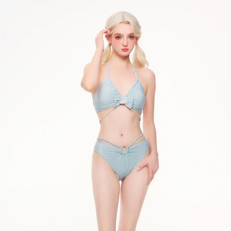 Ocean Glitter 3-Piece Pearl Swimsuit Set