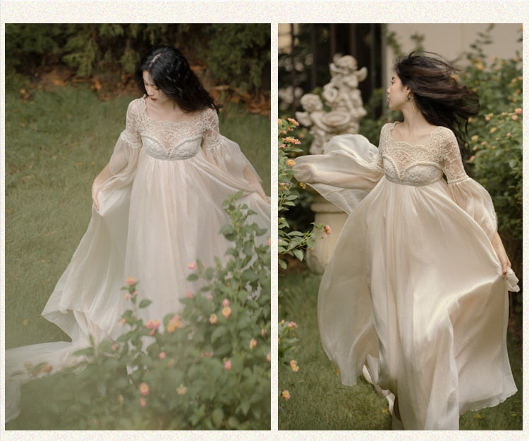 Secret Love Ceremony Romantic Royalcore Long Train Dress