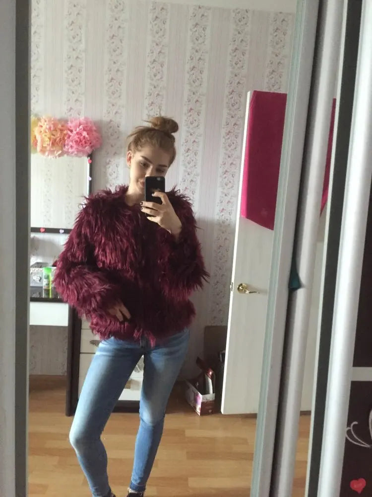 2022 Winter New Faux Fur Coat Women Jacket Female Fuzzy Fur Coat Winter Thick Warm Fluffy Artificial Fur Casual Jacket Outerwear