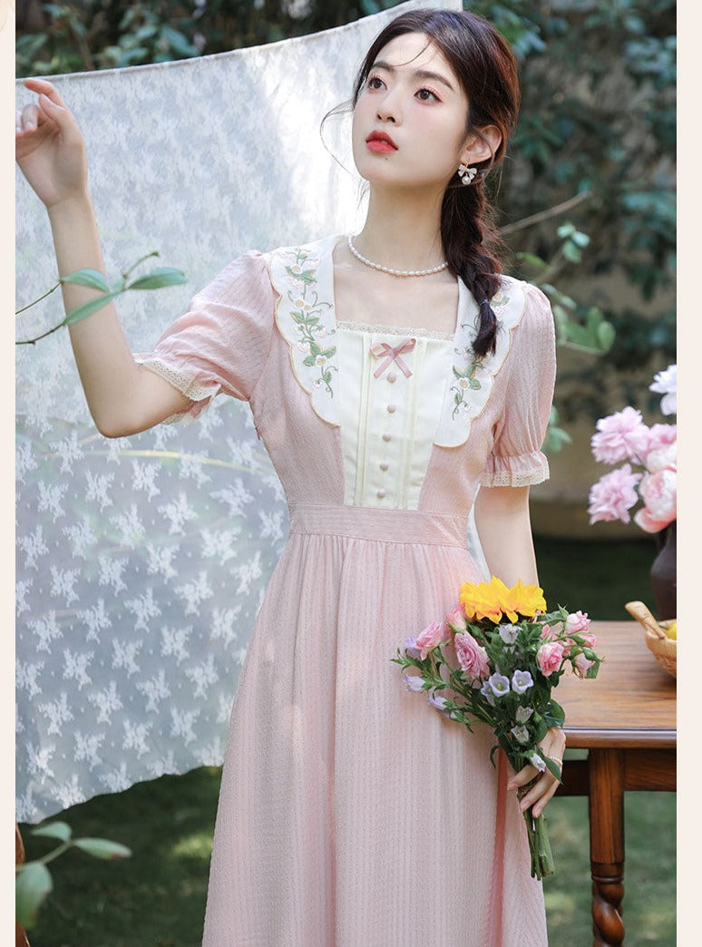 Petal Dew Vintage Academia Aesthetic Dress