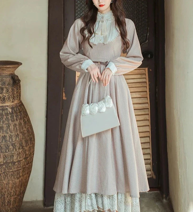 Coronata Light Academia Vintage Dress