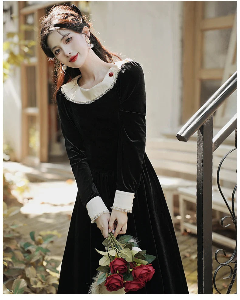 Fragments of a Romance Dark Aesthetic Romantic Goth Velvet Dress