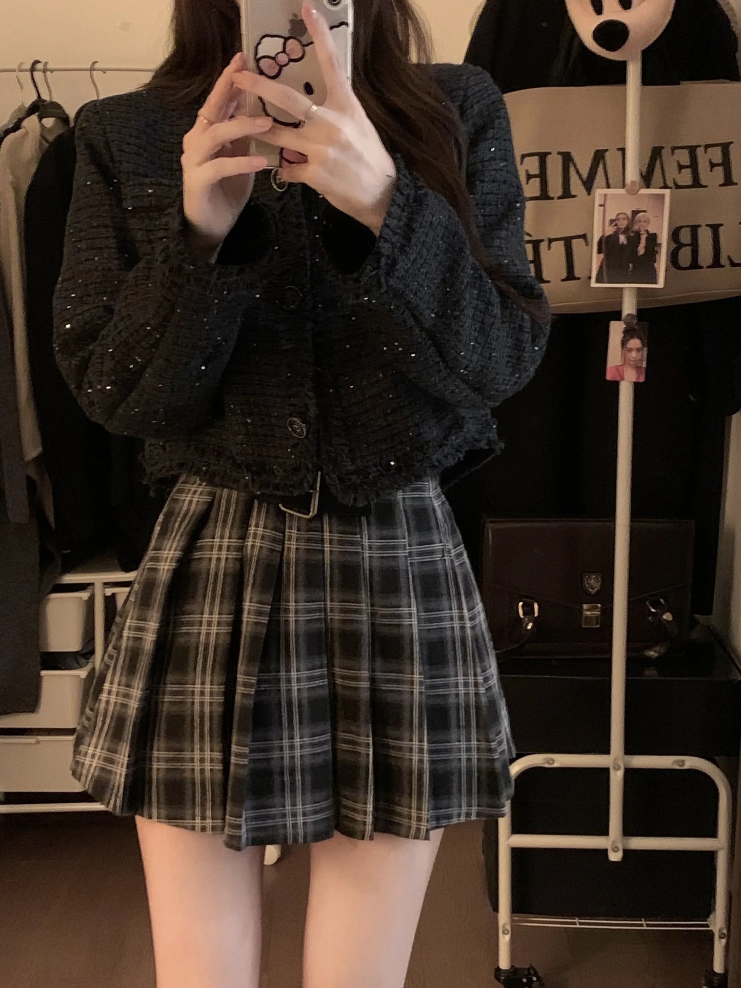 Victoria Dark Academia Plaid Pleated Mini Skirt