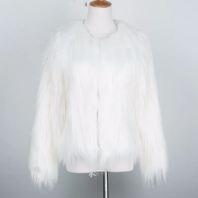 2022 Winter New Faux Fur Coat Women Jacket Female Fuzzy Fur Coat Winter Thick Warm Fluffy Artificial Fur Casual Jacket Outerwear