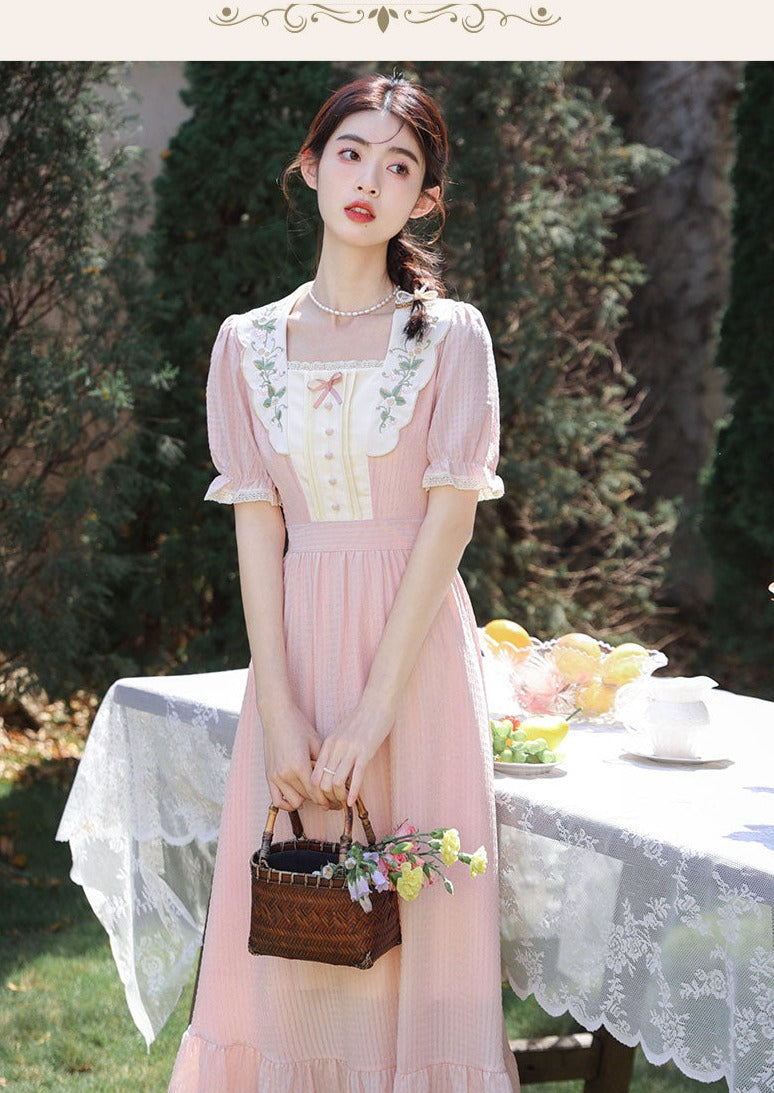 Petal Dew Vintage Academia Aesthetic Dress