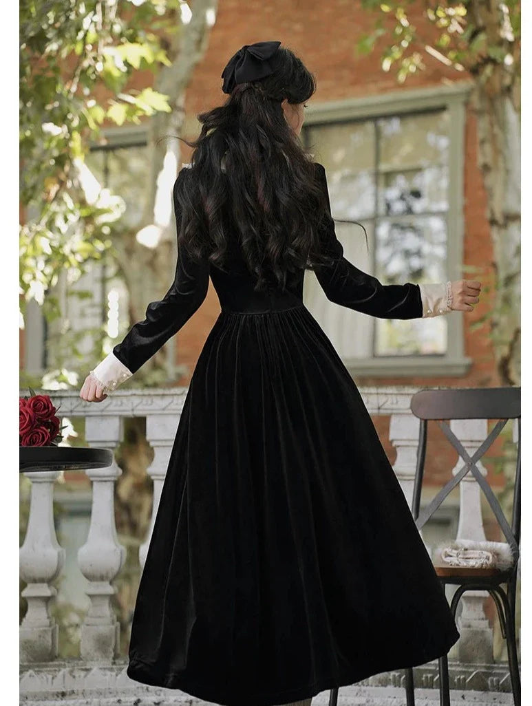 Fragments of a Romance Dark Aesthetic Romantic Goth Velvet Dress