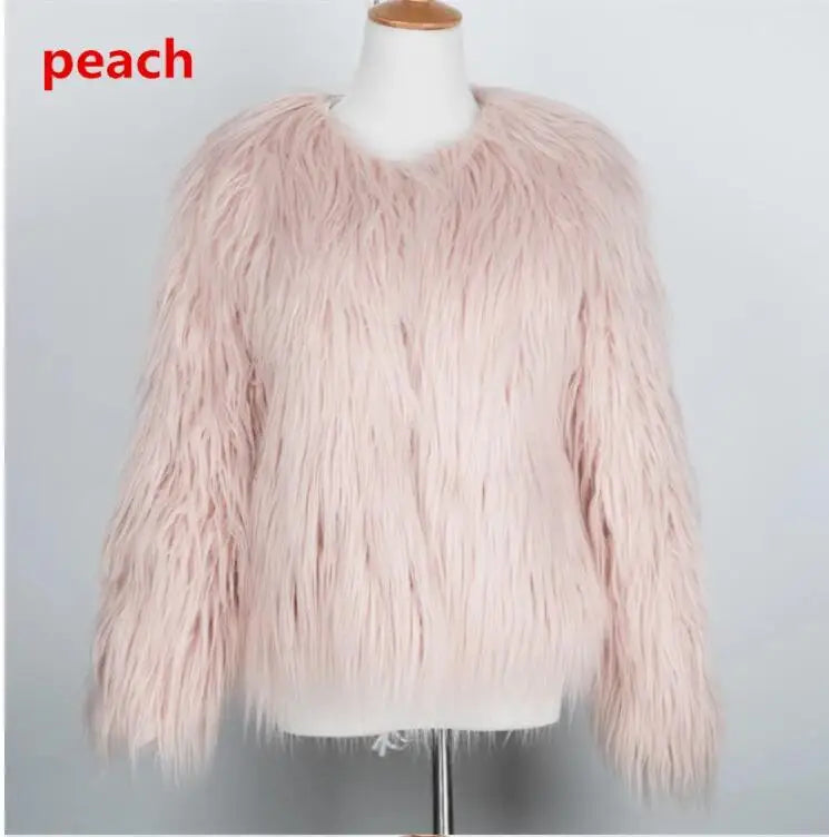 2022 Winter New Faux Fur Coat Women Jacket Female Fuzzy Fur Coat Winter Thick Warm Fluffy Artificial Fur Casual Jacket Outerwear