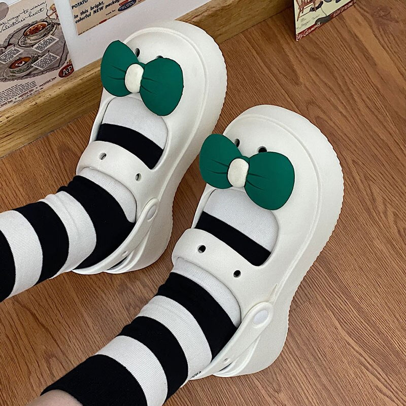 Mo Dou Summer EVA Women's Sandals Mary Jane Shoes for Girls Fashion Outdoor Slippers Non Slip Home Slippers Cool Beach Slides