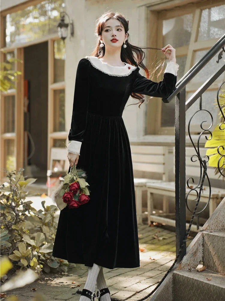 Fragments of a Romance Dark Aesthetic Romantic Goth Velvet Dress