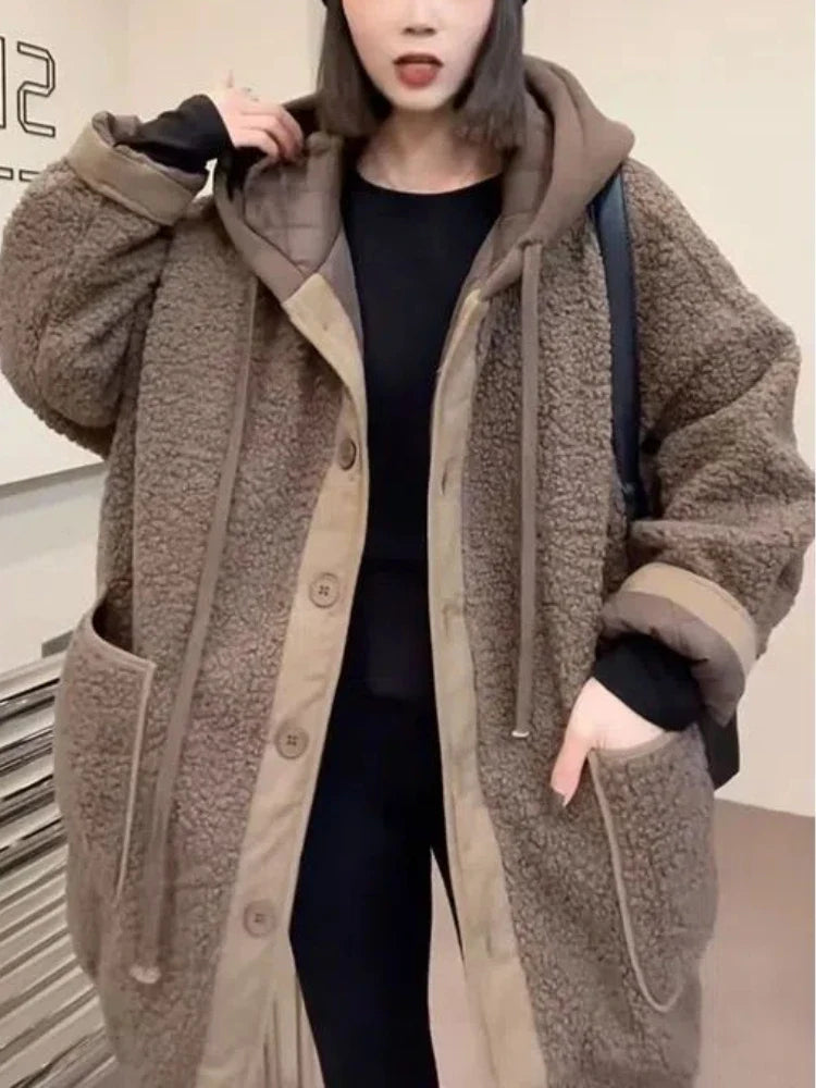 Winter Clothes Women Jackets for Women 2023 Lambwool Coat Korean Fashion New in Loose OverSized Thick Parkas Long Sleeve Coats