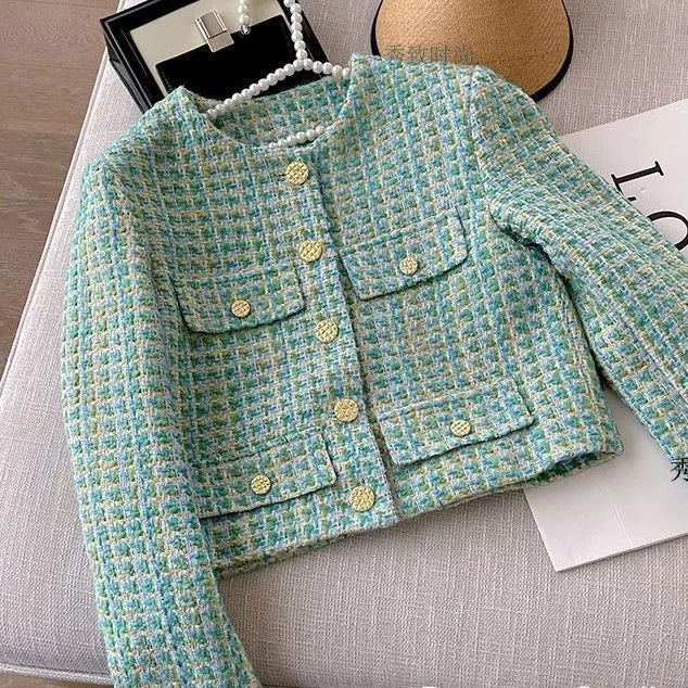 Women's Vintage Plaid Chic Elegant Office Streetwear Chic Casual Simple Business Long Sleeve Fashion Temperament Jacket New