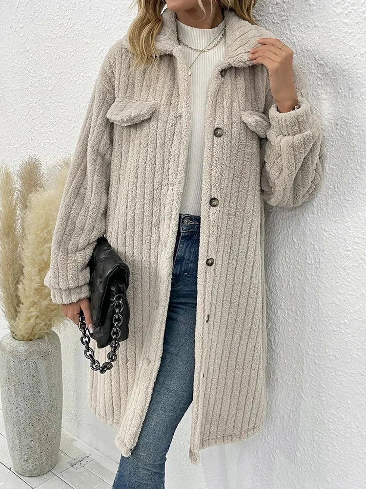 Jackets for Women New In Fashion Korean Version Fur Lapel Coat Solid Color Women's Clothing Long Top Especially Women for Winter