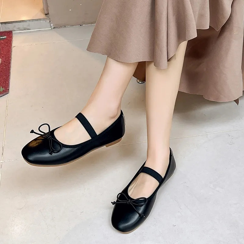 Glitter Silver Bowtie Flats Shoes Women Round Toe Patchwork Plaid Leather Loafers   Flat Shoes Women